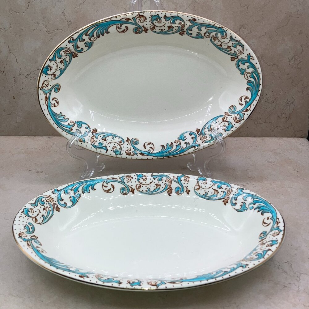Rare Brierley by Alfred Meakin England  Oval Serving Tray  Aqua 1 Available 8.5”